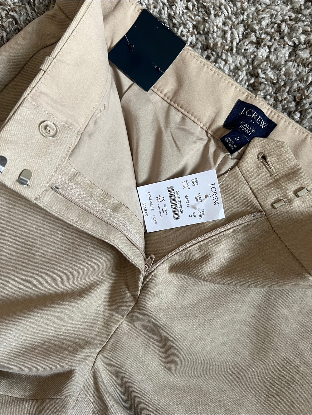 NWT J. CREW Kallie Stretch Linen-Blend Straight-leg Pant Beige Size 2 - Picture 8 of 14